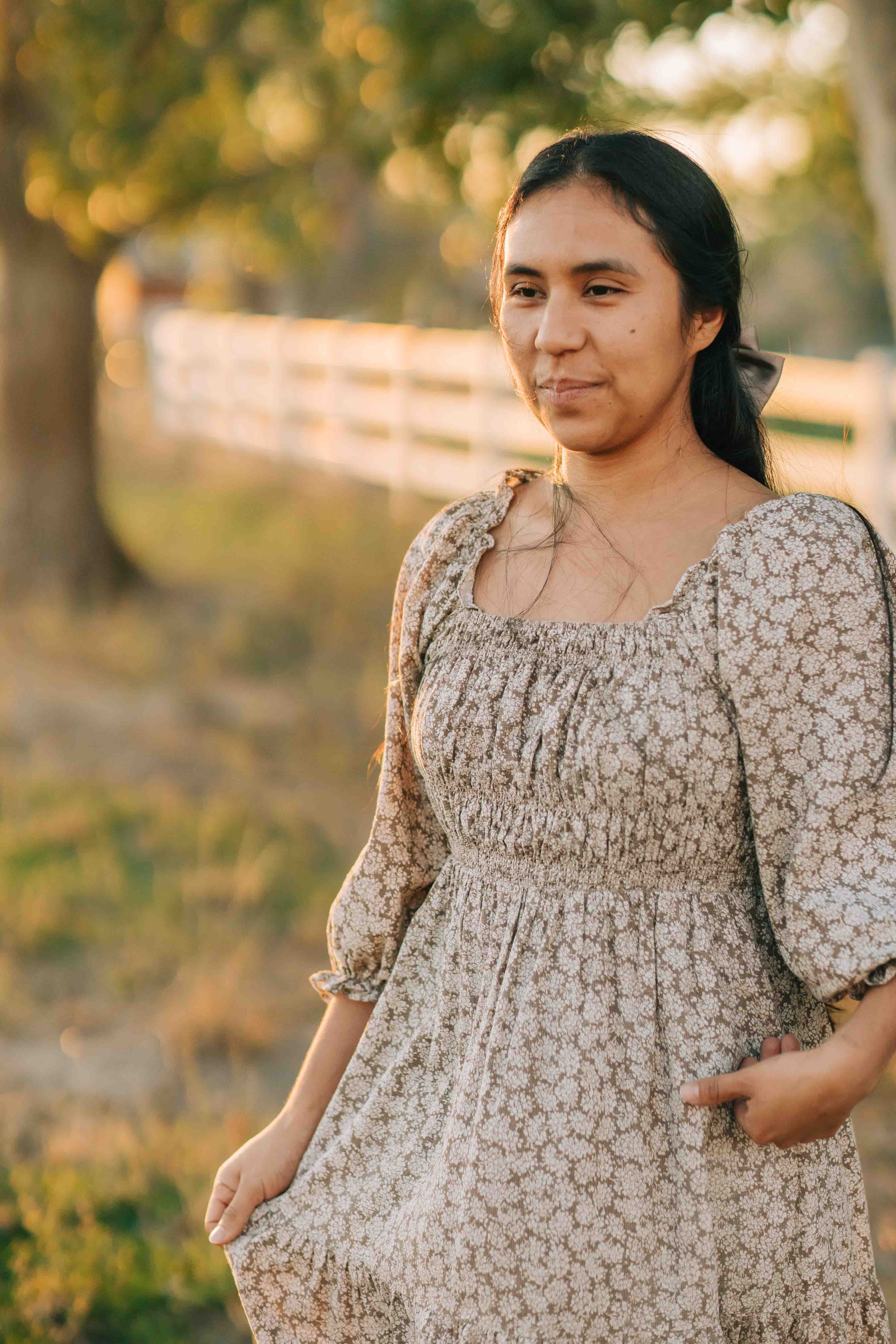 Makelle Dress--brown floral